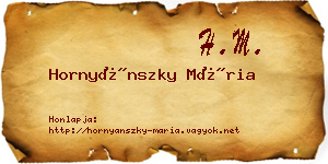 Hornyánszky Mária névjegykártya