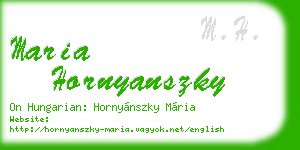 maria hornyanszky business card