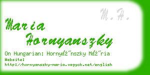 maria hornyanszky business card